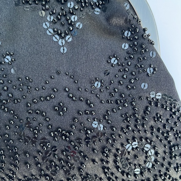 Ann Taylor Loft Evening Satin Black Beaded and Sequin bag - Picture 9 of 11
